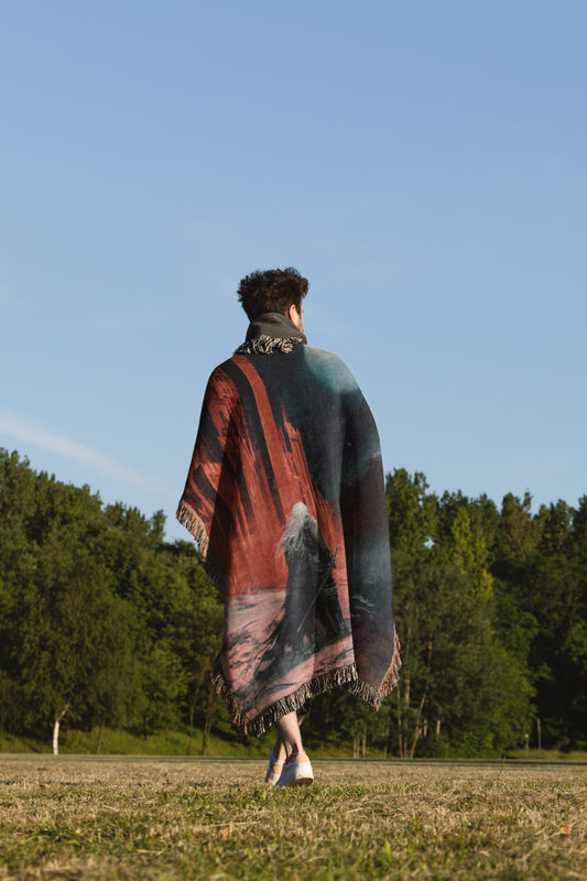 Dark Gothic Castle Woven Throw Blanket - MagicMerchEmporium