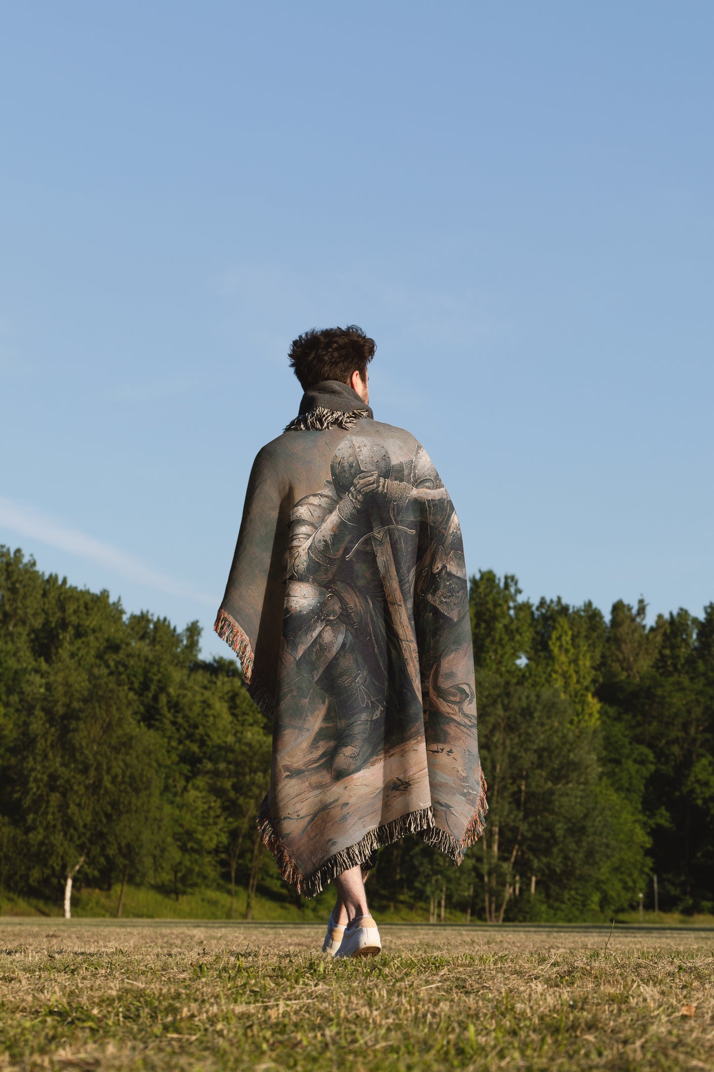 Resting Dark Knight Woven Throw Blanket