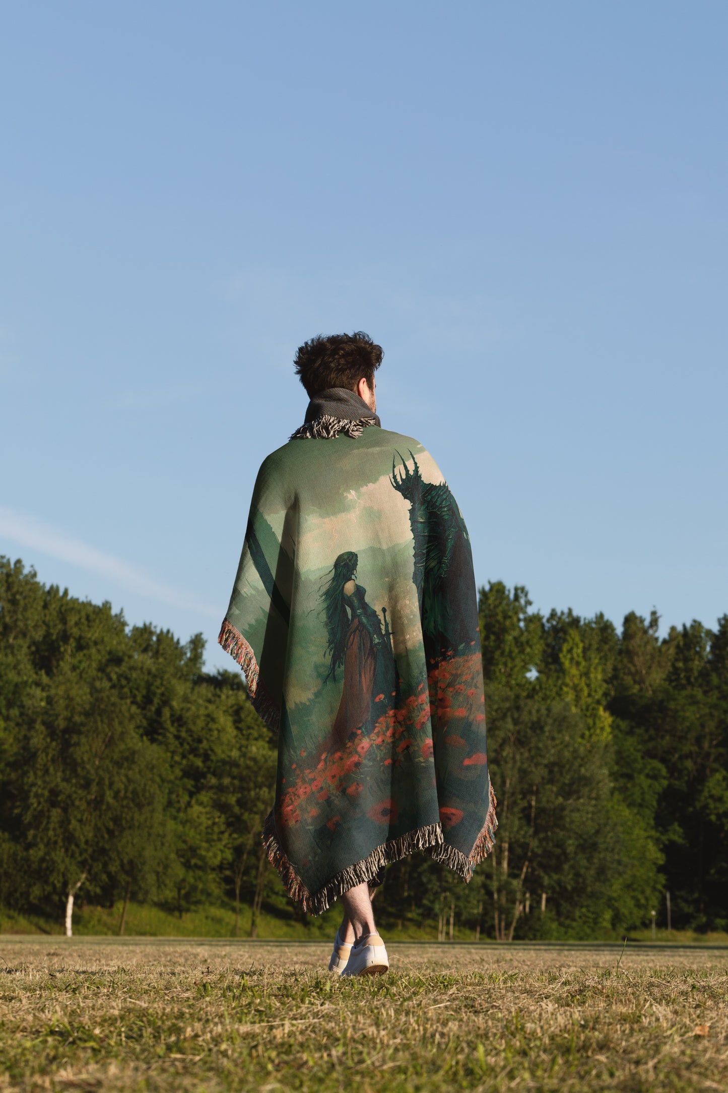 Medieval Encounter Woven Throw Blanket