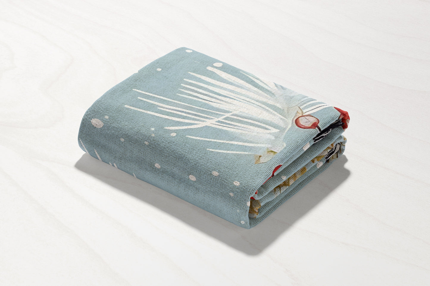 Winterberry & Pine Christmas Woven Throw Blanket