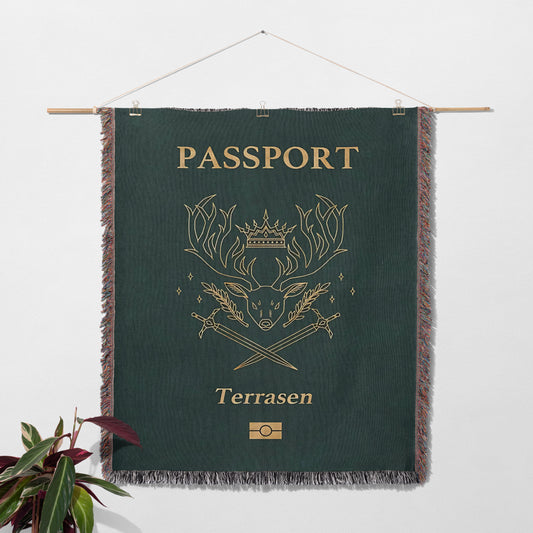 Terrasen Passport Woven Throw Blanket