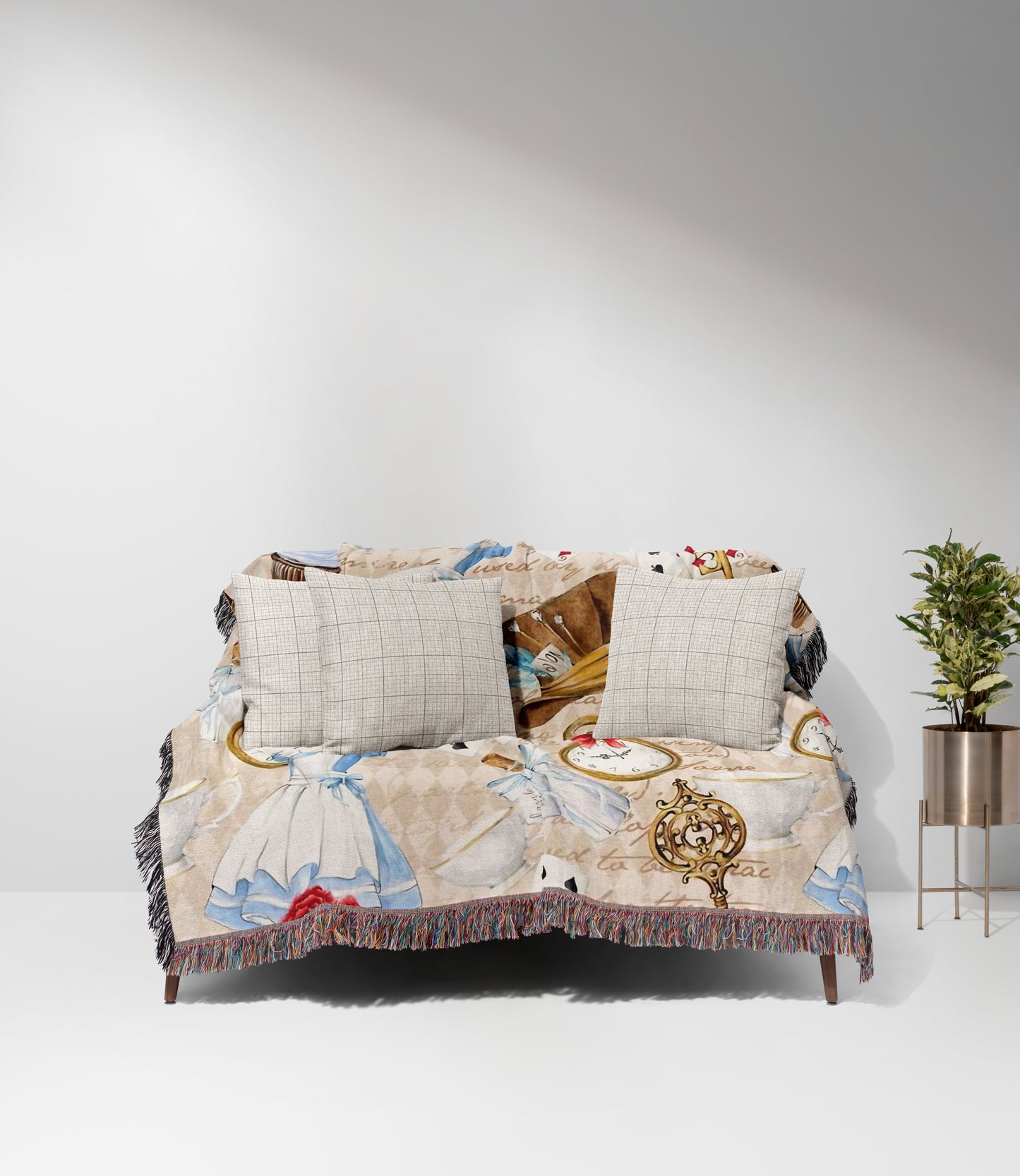 Alice in Wonderland Woven Throw Blanket
