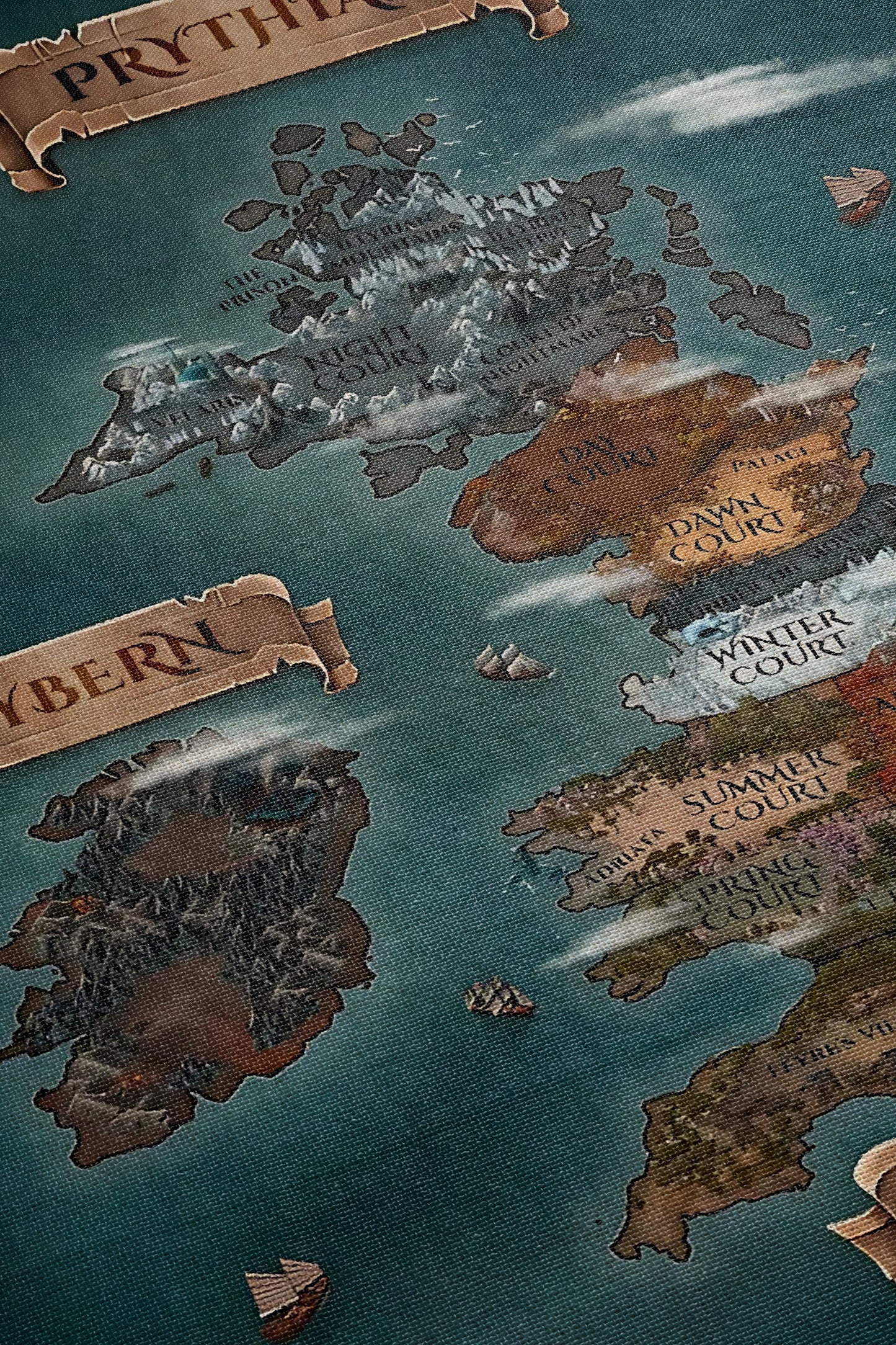 A Court of Thorns and Roses Map Woven Throw Blanket