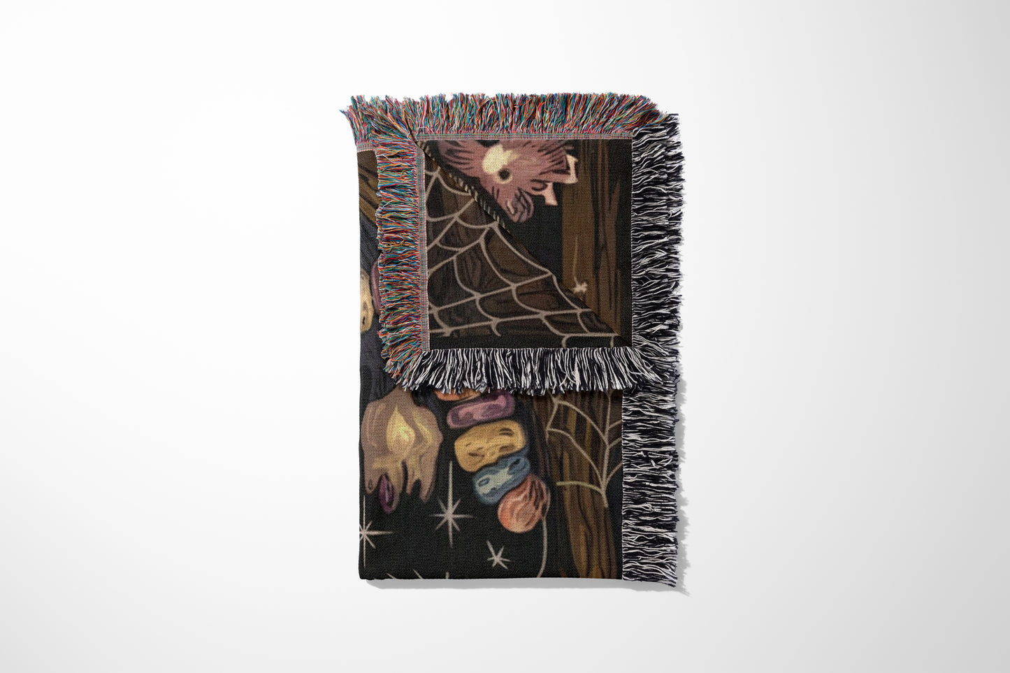 Enigmatic Witch's Library Woven Throw Blanket - MagicMerchEmporium