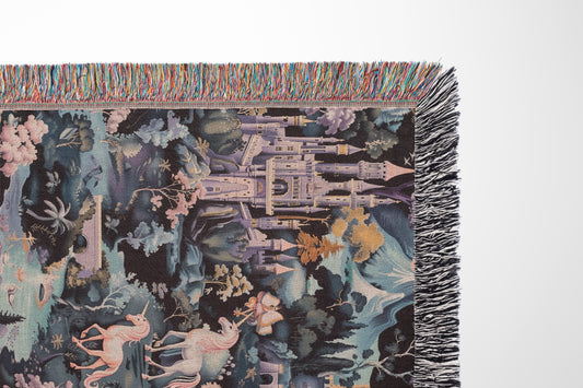 Enchanted Castle Woven Throw Blanket - MagicMerchEmporium