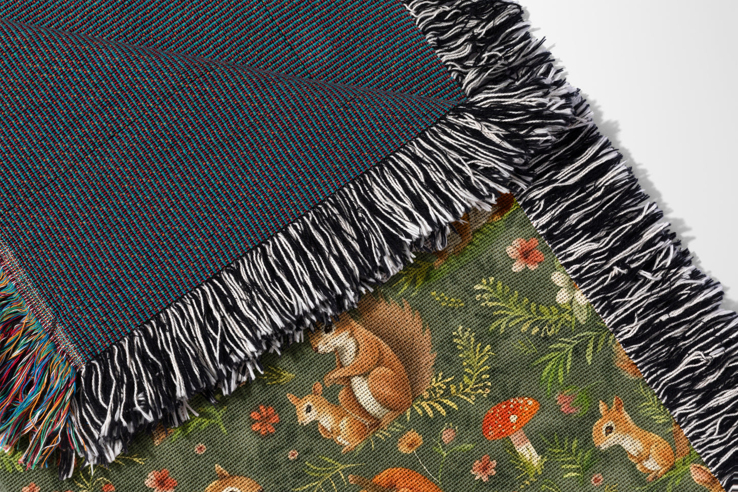 Woodland Creatures Woven Throw Blanket - MagicMerchEmporium