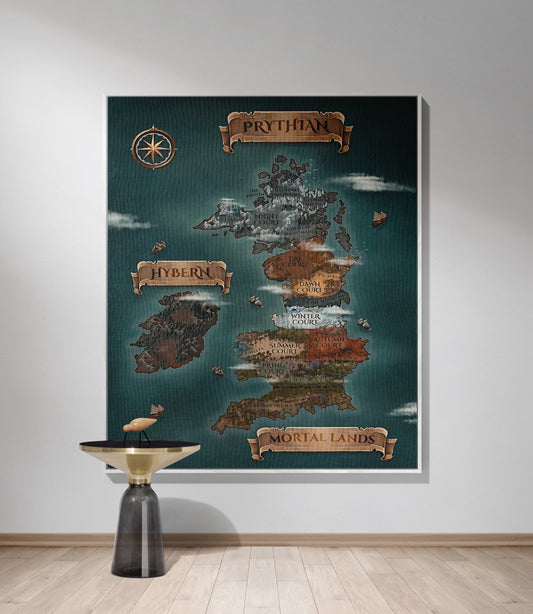 A Court of Thorns and Roses Map Woven Throw Blanket