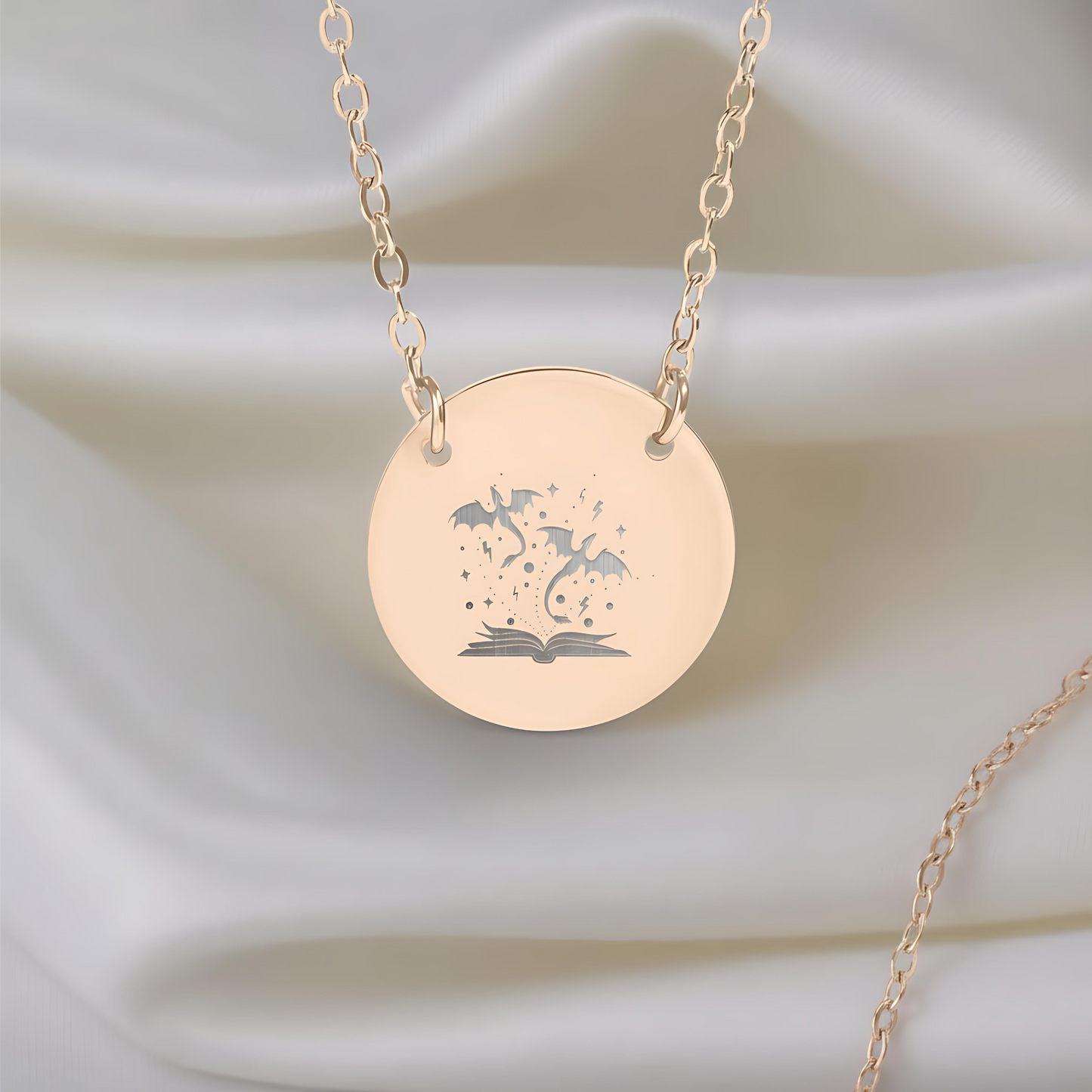 Empyrean Dragon Story Circle Necklace