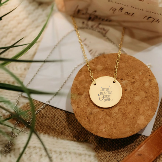 Little Miss Only Reads Smut Circle Necklace