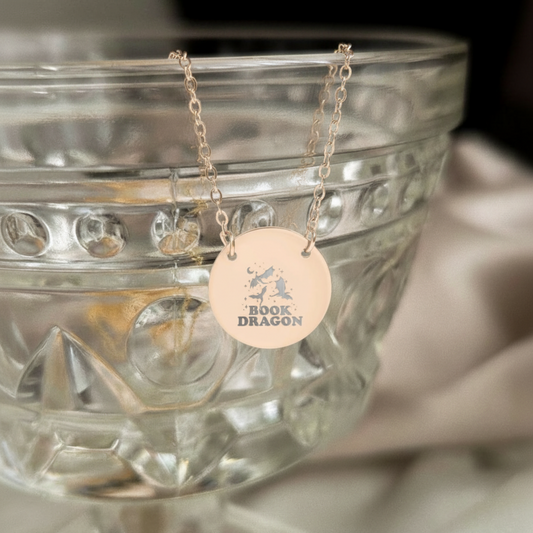 Starry Book Dragon Circle Necklace