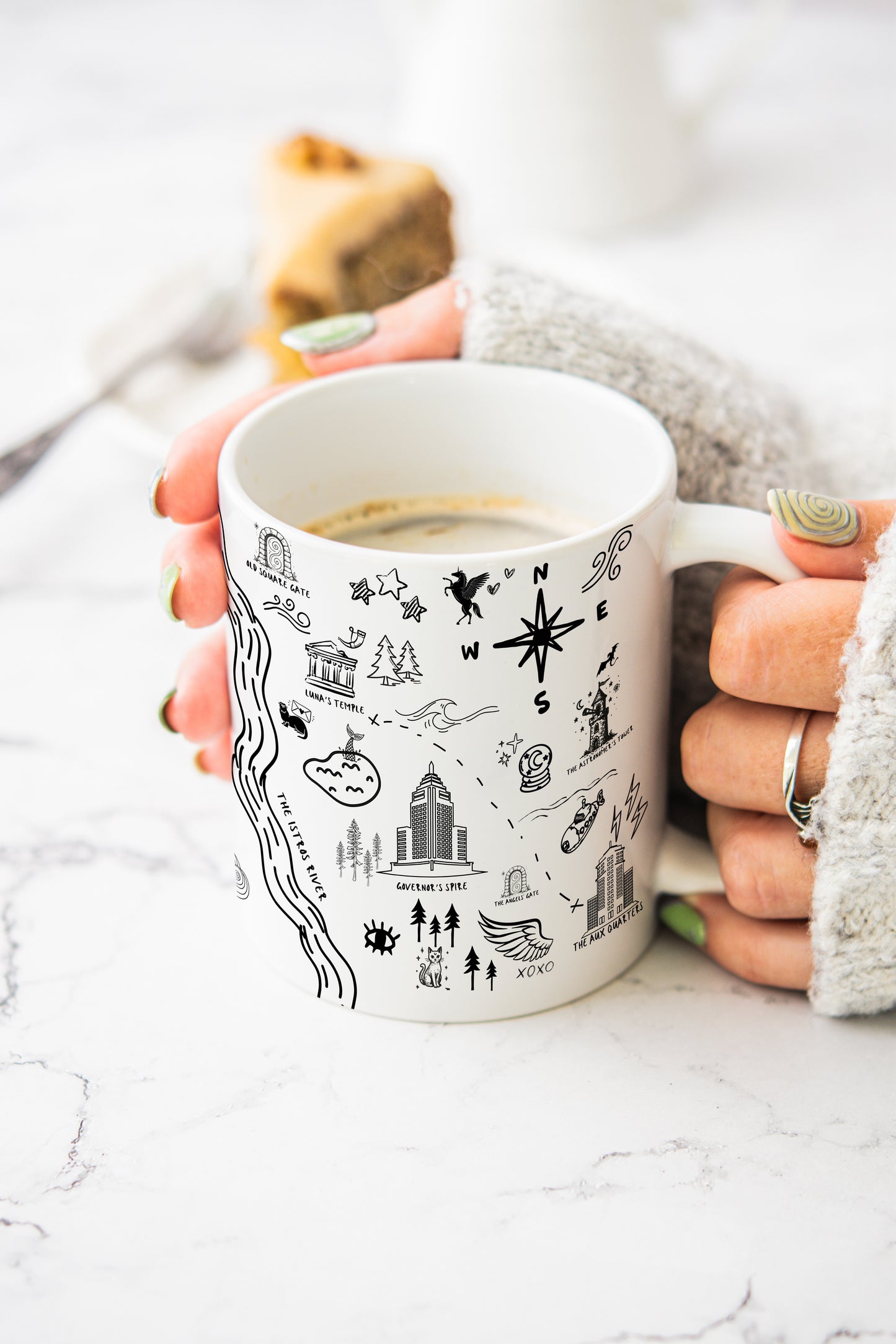 White Crescent City Map Mug