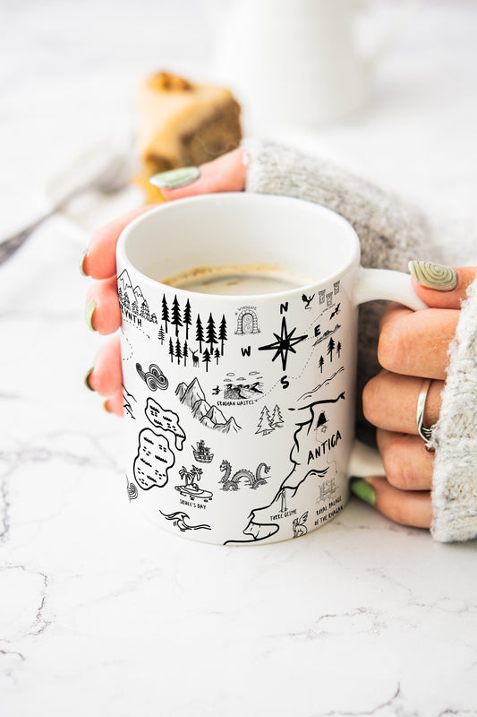 White Throne of Glass Map Mug