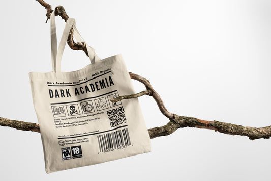 “Dark Academia” Barcode Tote Bag