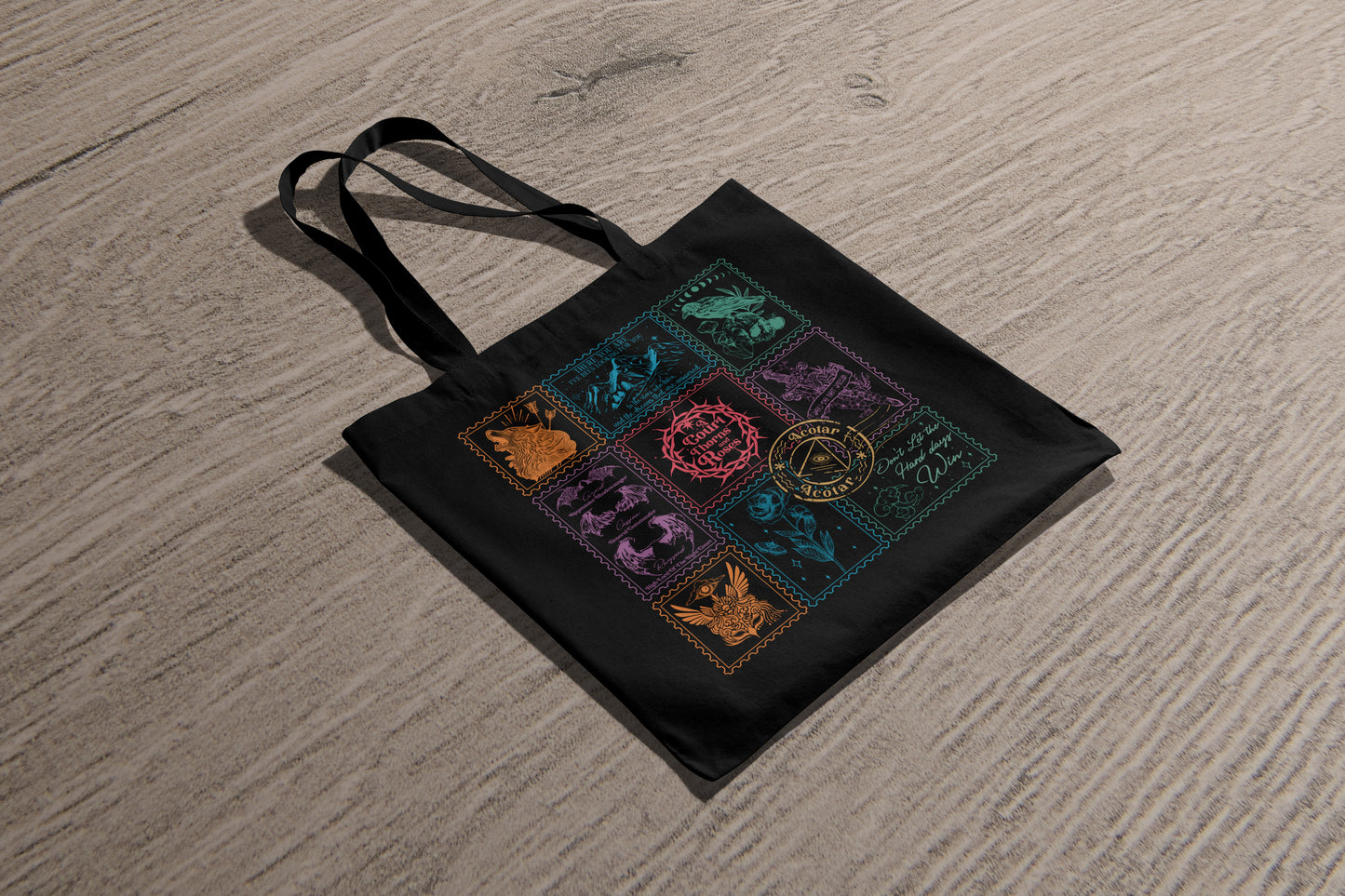 ACOTAR Stamp Collage Tote Bag