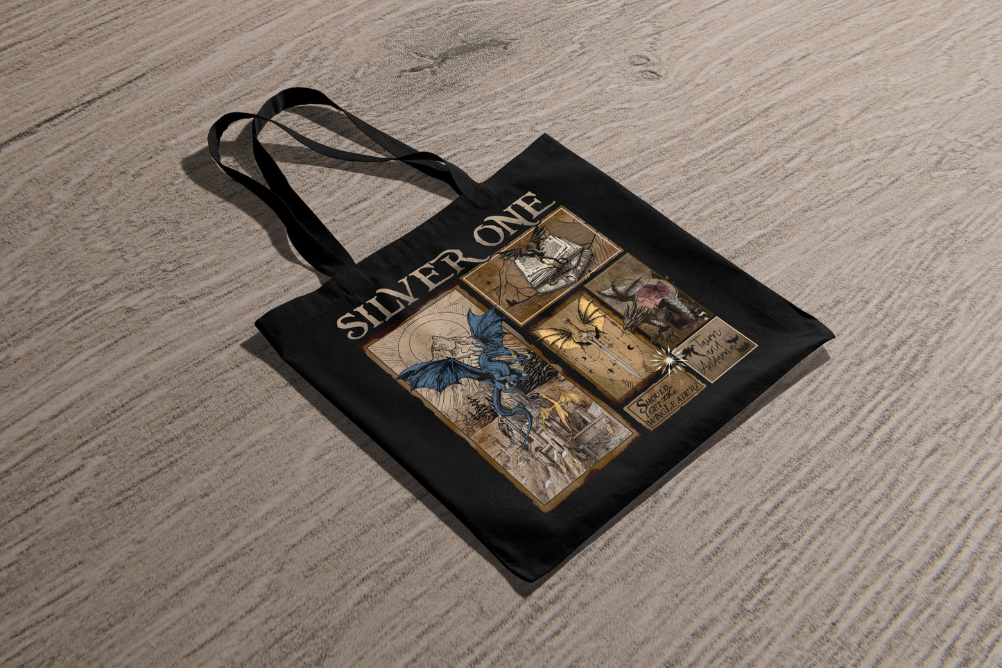 🖤 Silver One Tote Bag – Fourth Wing Dragon Rider Fantasy Merch ⚔️