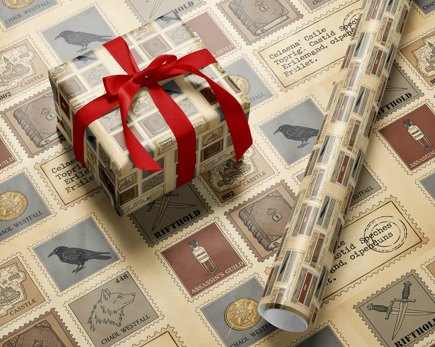 Throne of Glass Assassin’s Guild Wrapping Paper - MagicMerchEmporium