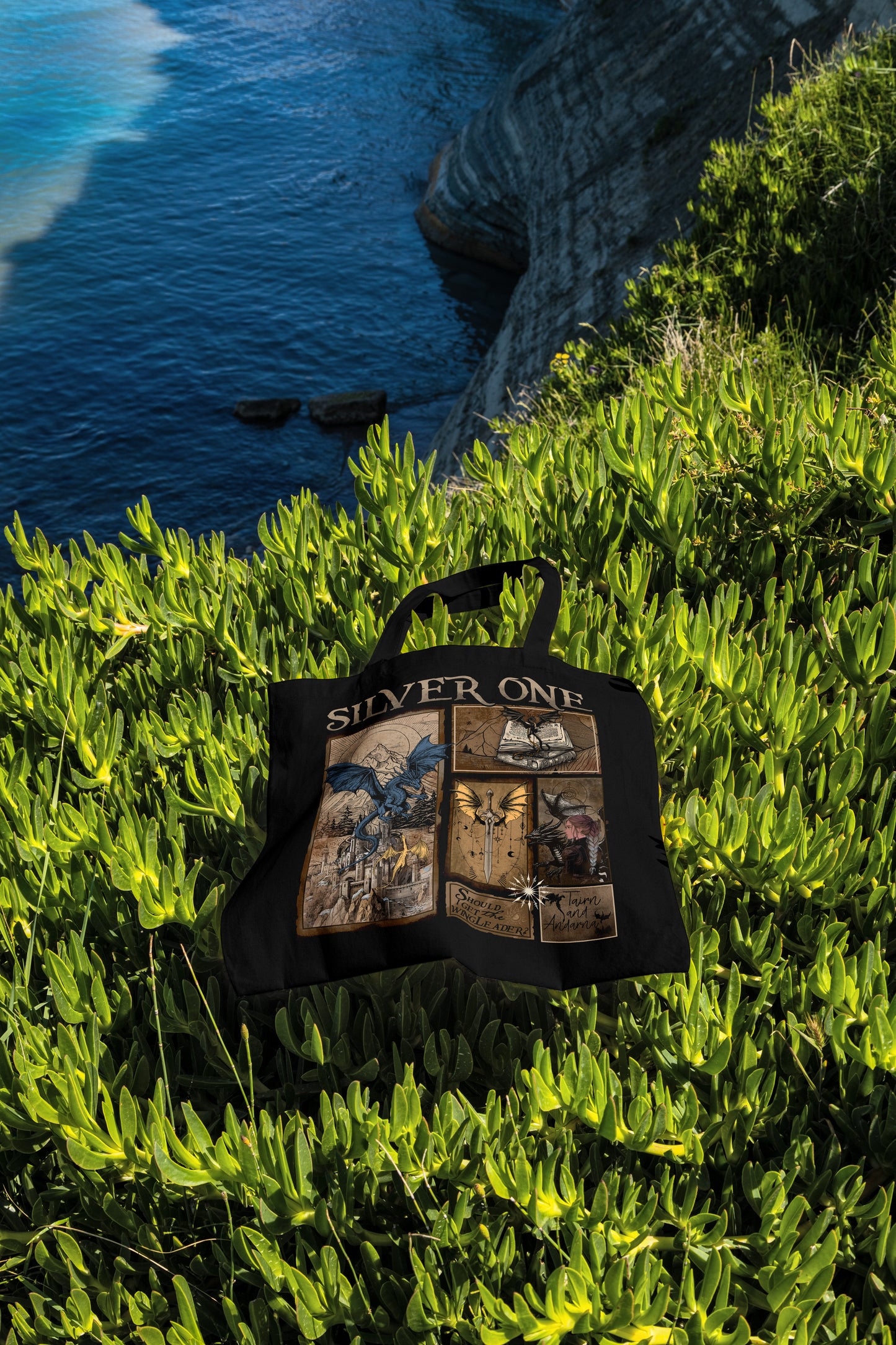 🖤 Silver One Tote Bag – Fourth Wing Dragon Rider Fantasy Merch ⚔️