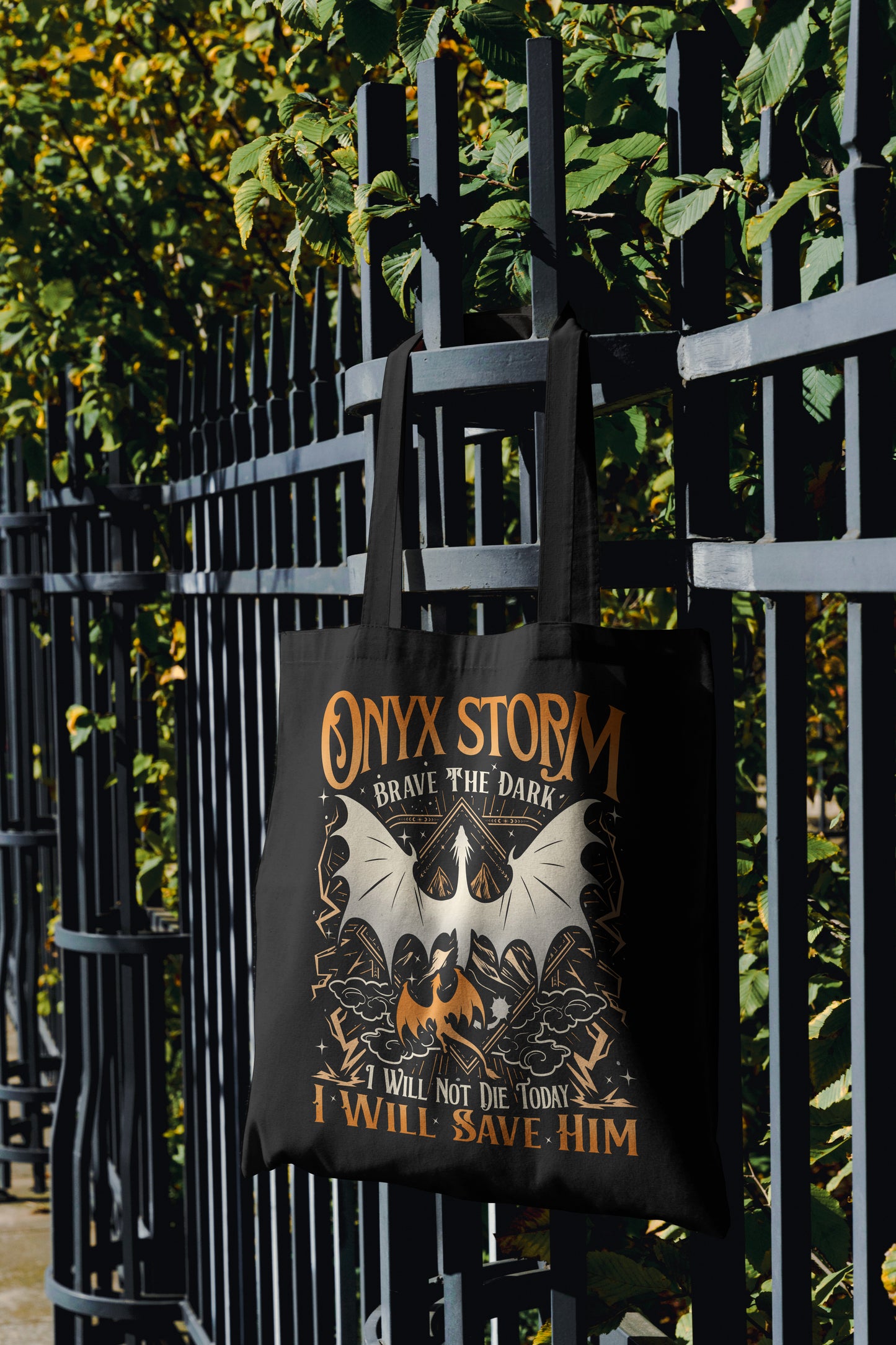 Onyx Storm Dragon Rider Tote Bag