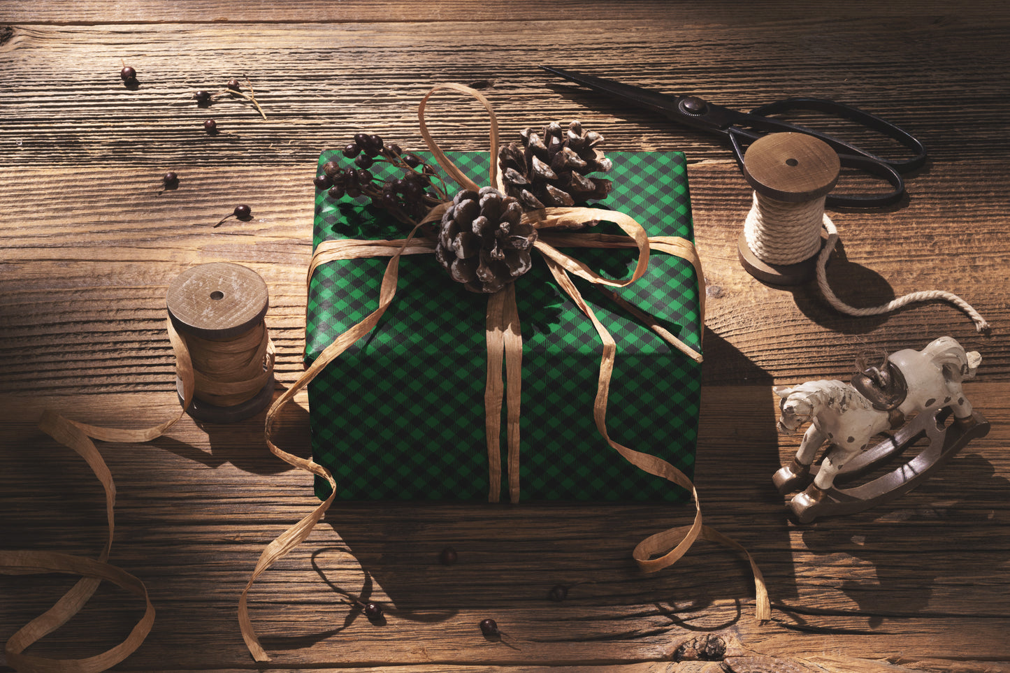 Green Buffalo Plaid Wrapping Paper