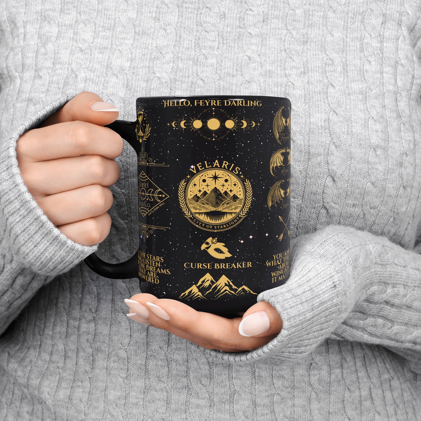 Black ACOTAR Night Court Mug - MagicMerchEmporium