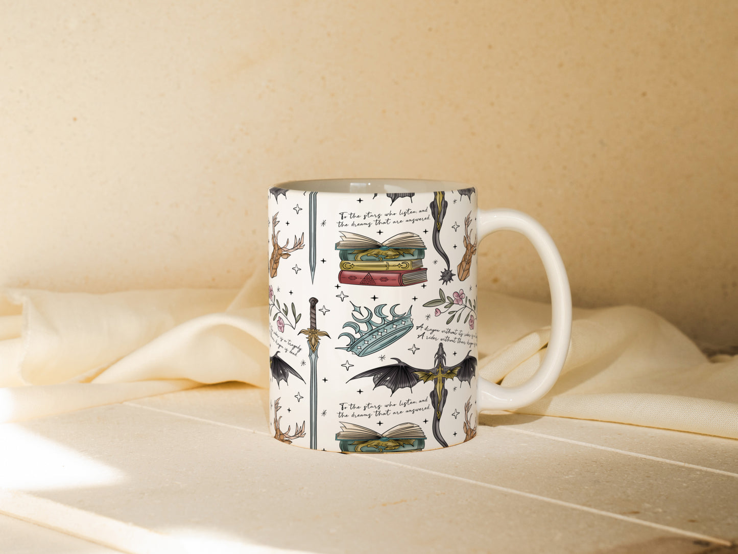 📖 Fantasy Bookish Mug | Fourth Wing | ACOTAR | TOG | Book Lover's Dream