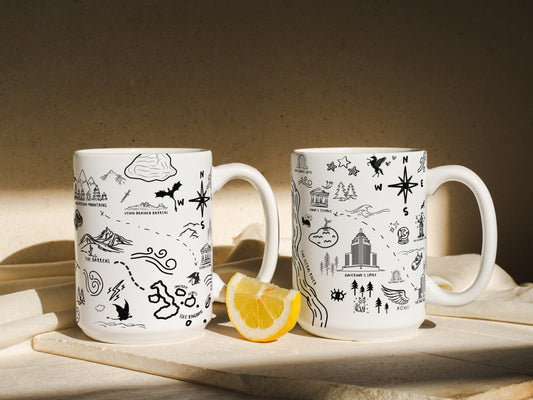 White Crescent City Map Mug