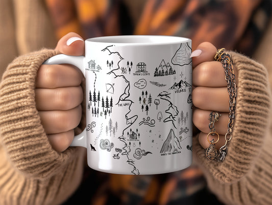 White ACOTAR Map Mug
