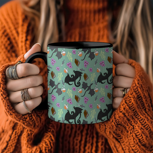 Black Fantasy Dragon Mug
