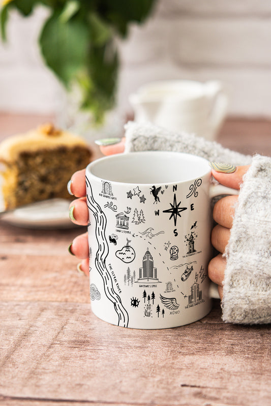 White Crescent City Map Mug
