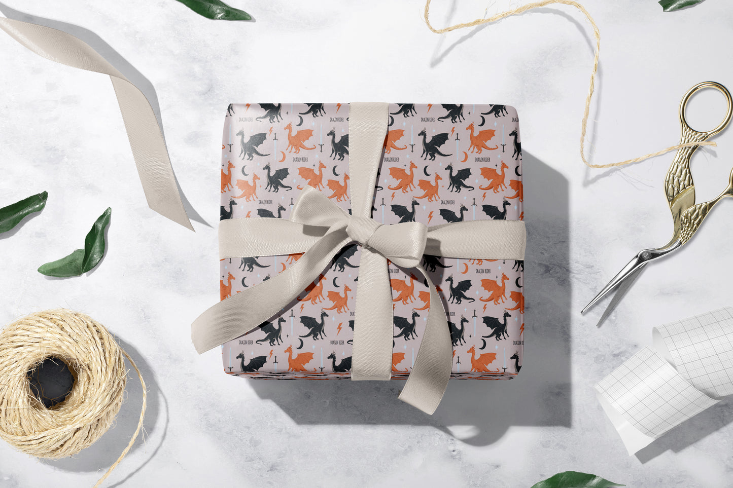 BookTok Dragon Wrapping Paper - MagicMerchEmporium