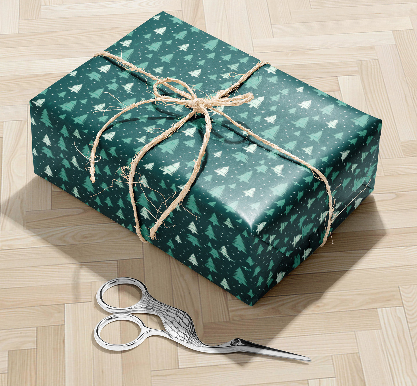 Green Christmas Tree Wrapping Paper Roll