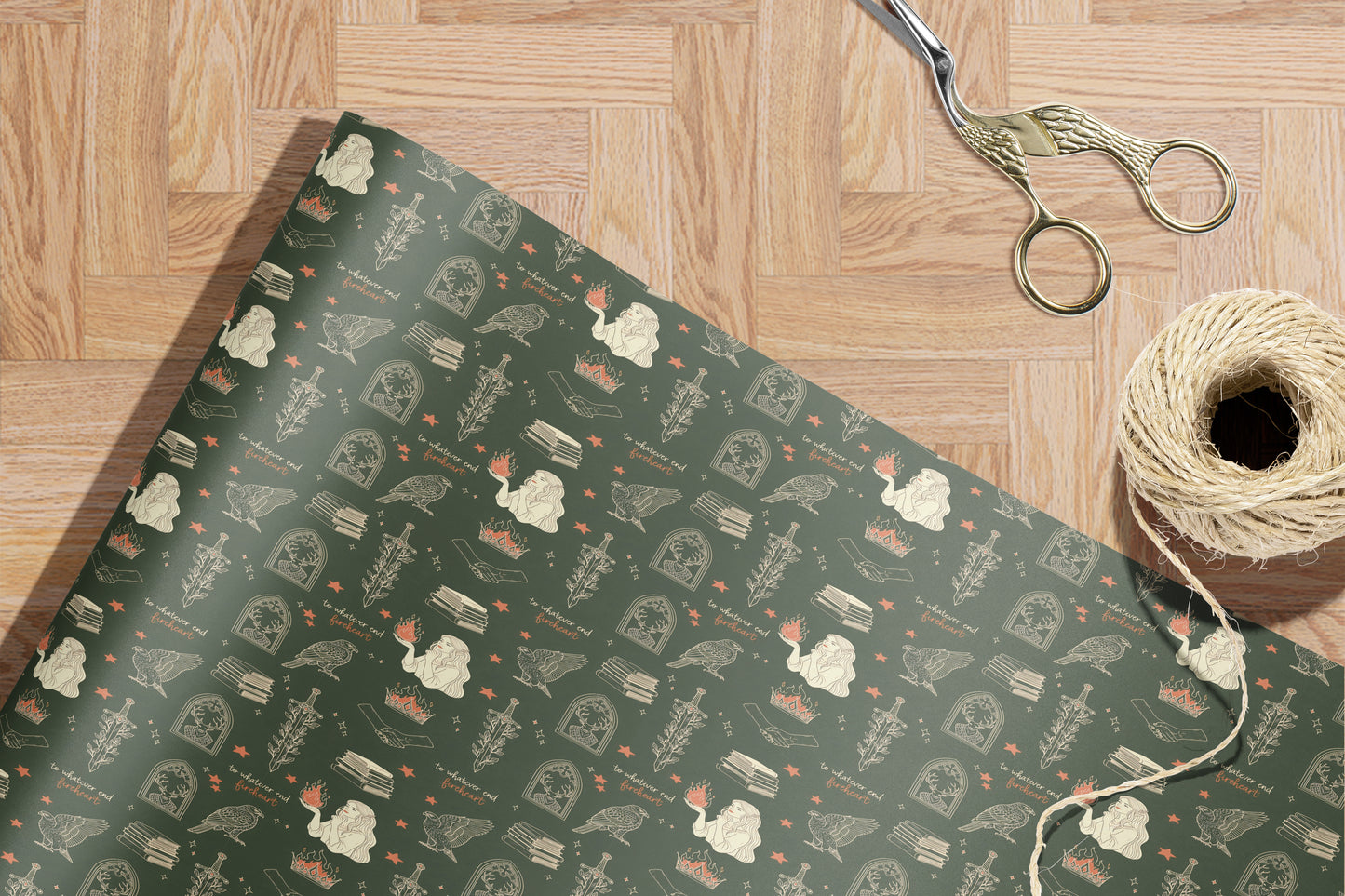 Light Green Aelin Galathynius Wrapping Paper - MagicMerchEmporium