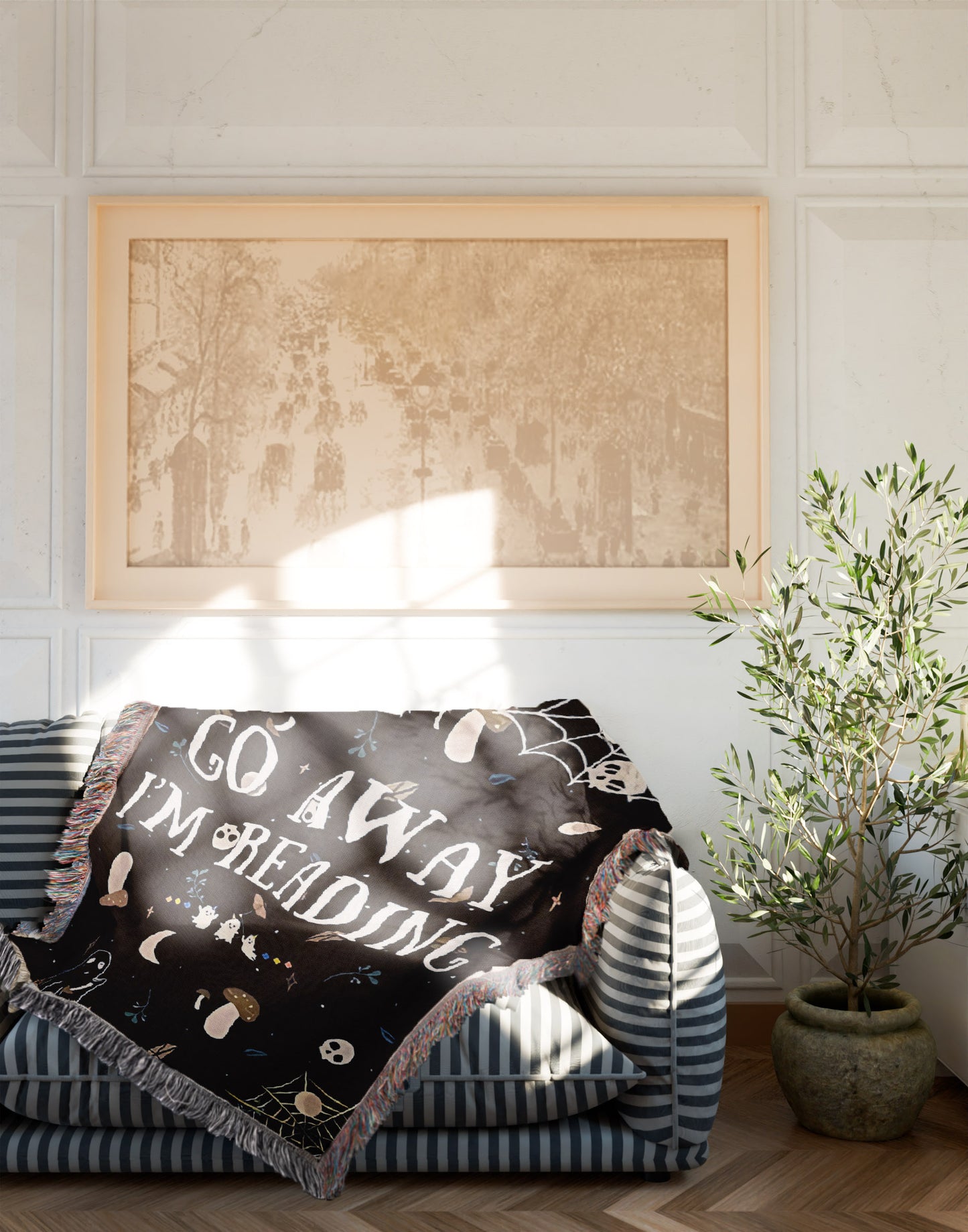 Go Away, I'm Reading" Woven Throw Blanket - MagicMerchEmporium