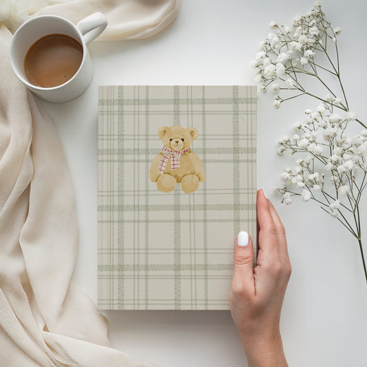Cozy Bear Design Plaid Pattern Notebook Product