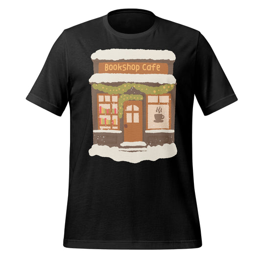 Cozy Winter Bookshop Cafe Graphic T-shirt