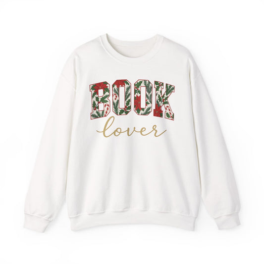 Book Lover Sweatshirt with Floral Lettering Design