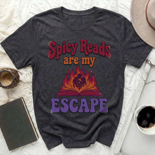 Spicy Reads are my ESCAPE Book Lover Dark Grey T-Shirt product type
Spicy Reads
Escape Shirt
Book Lover
Reading Tee
Romance Book
Fictional Story
Graphic T-shirt
Vintage Style
Retro Design
Dark Grey Top
Flame Art
Bookish Gift
Reader Apparel
Bookworm Gear
Unique Design
Passionate Reading
Couple Embrace
Trendy Shirt
Fun Tee
Pop Culture
