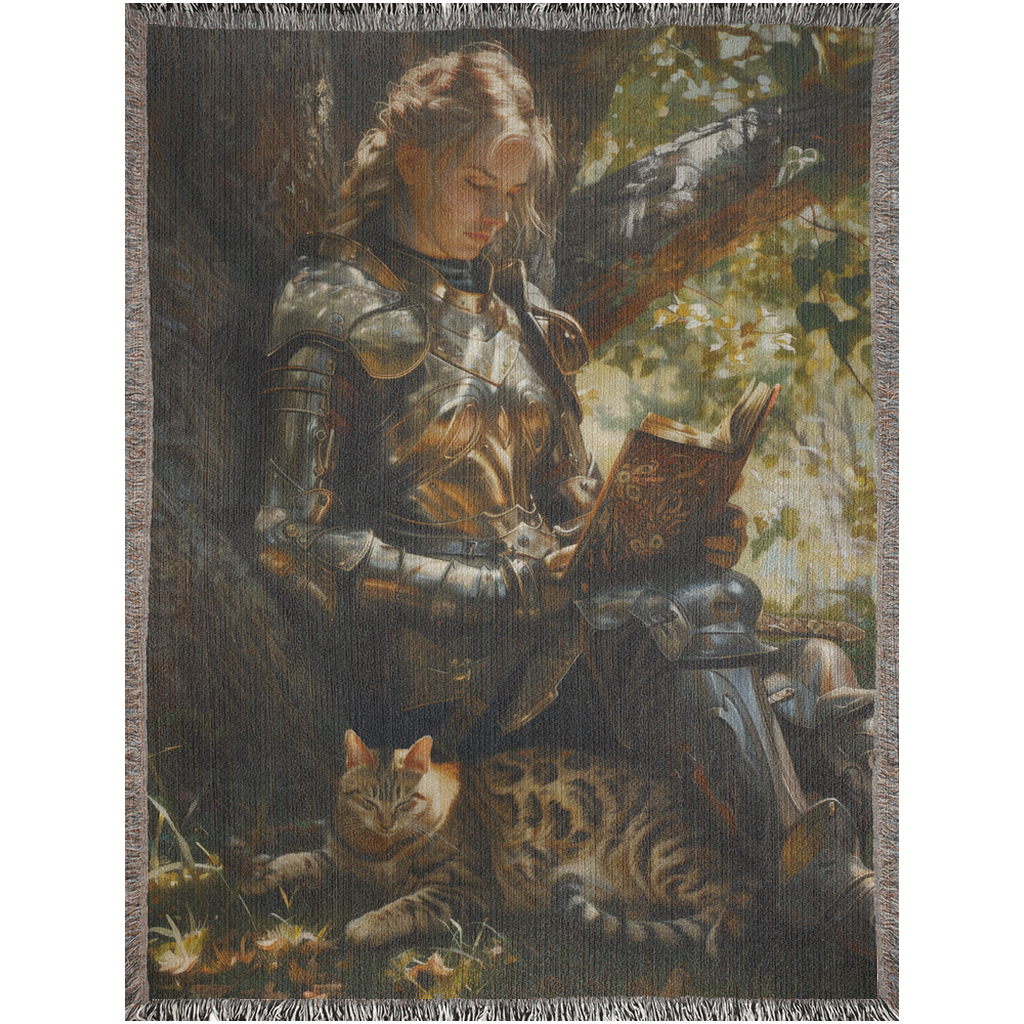 Medieval Bengal Cat Warrior Blanket