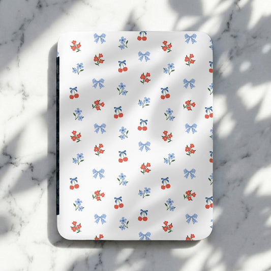 Cute Floral Cherry and Bow Patterned Notebook Cover