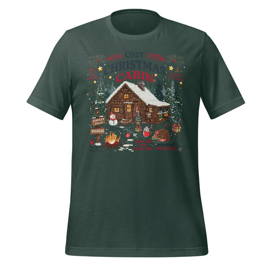 Cozy Christmas Cabin Festive Graphic T-shirt