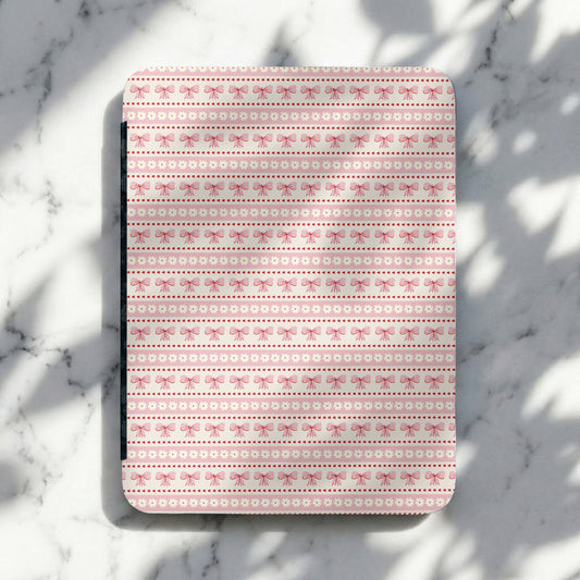 Pink Bow and Daisy Pattern on Rectangular Cutting Board