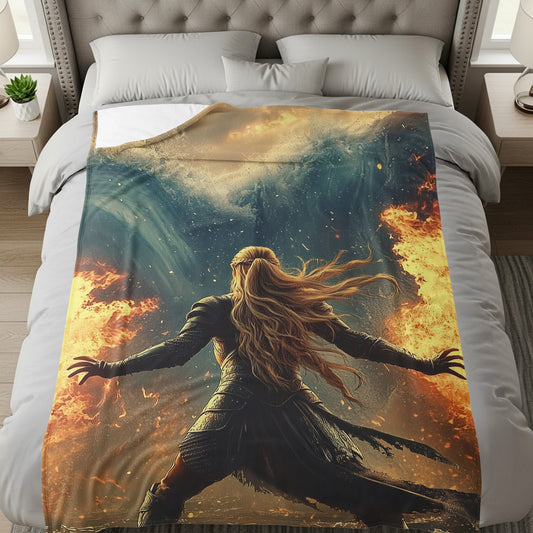 Fiery Warrior Blanket with Stunning Artwork
