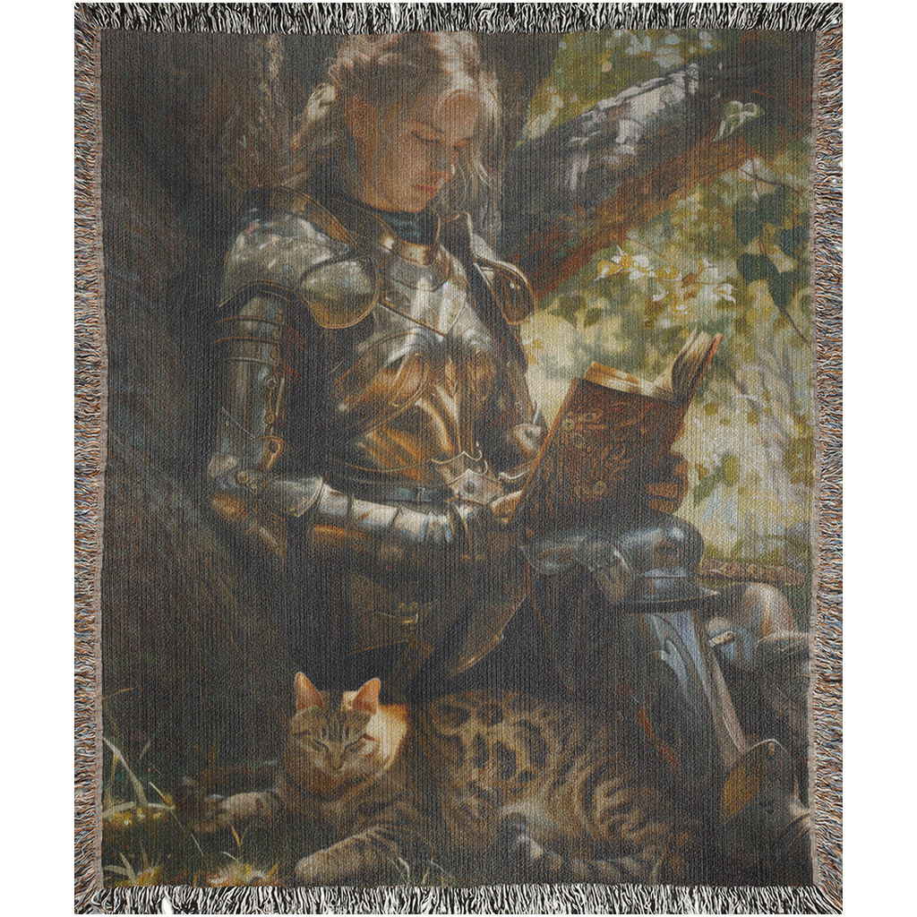 Medieval Bengal Cat Warrior Blanket
