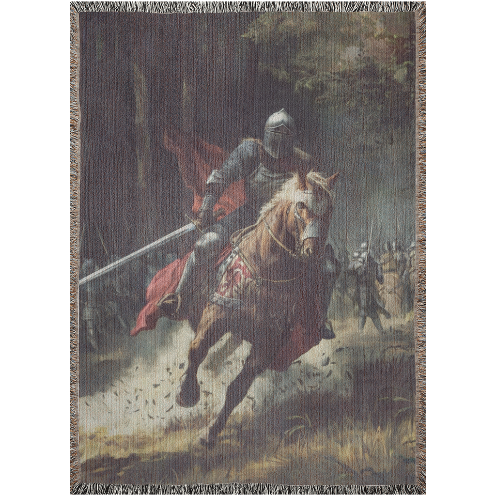 Rider Knight Woven Throw Blanket