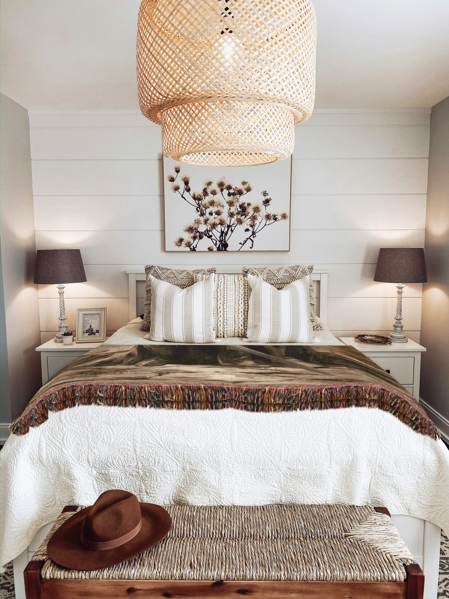 The Contemplative Knight Woven Throw Blanket