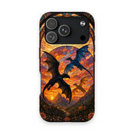 Fourth Wing Stained Glass Sunset Dragons Phone Case