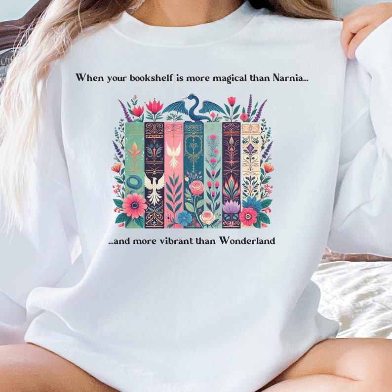 Magical Bookshelf Fantasy Sweatshirt