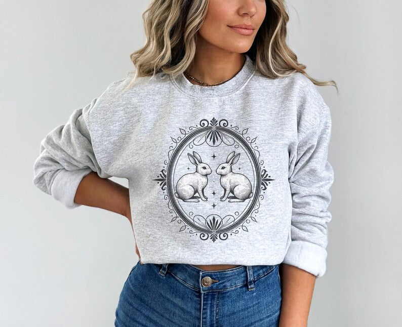 Vintage-Inspired Rabbit Sweatshirt