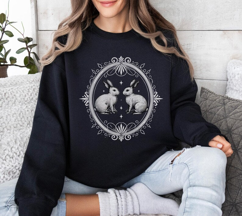 Vintage-Inspired Rabbit Sweatshirt
