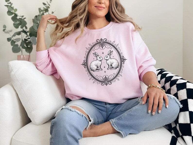 Vintage-Inspired Rabbit Sweatshirt
